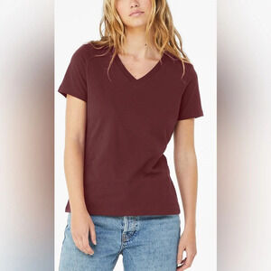 A NEW DAY v-neck short sleeve soft stretchy burgundy wine t-shirt NEW size XL